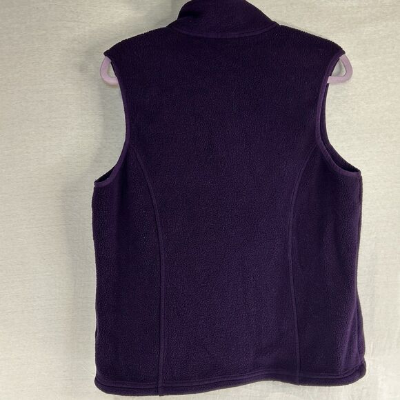 LL Bean Purple Polartec Fleece Vest Womens Large Full Zip Pockets - Picture 2 of 7